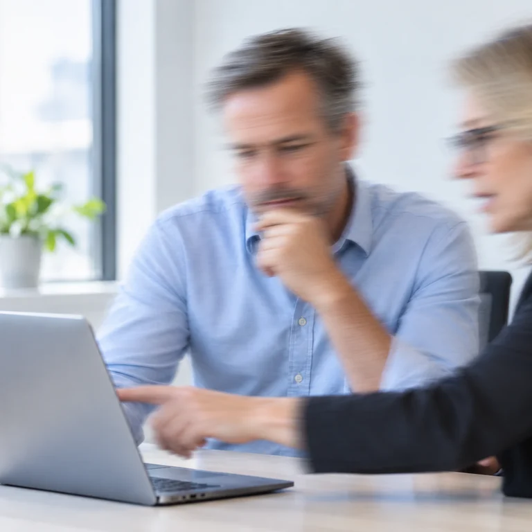 Business owner learning about company operations from an experienced employee